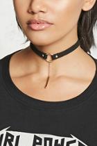 Forever21 Faux Suede Drop Chain Choker