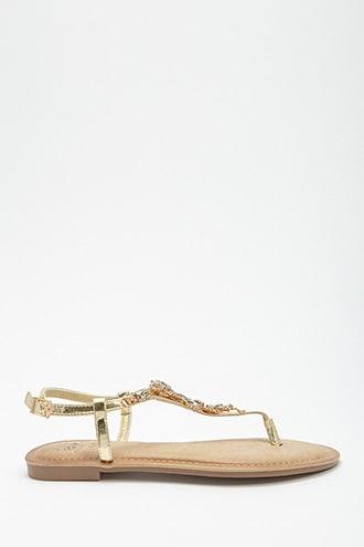 Forever21 Ornate Rhinestone Thong Sandals