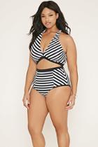 Forever21 Plus Women's  Plus Size Stripe Bikini Bottoms