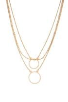 Forever21 Layered Textured O-ring Chain Necklace