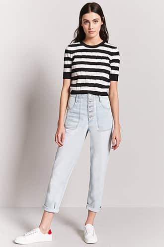Forever21 Pointelle Sweater-knit Top