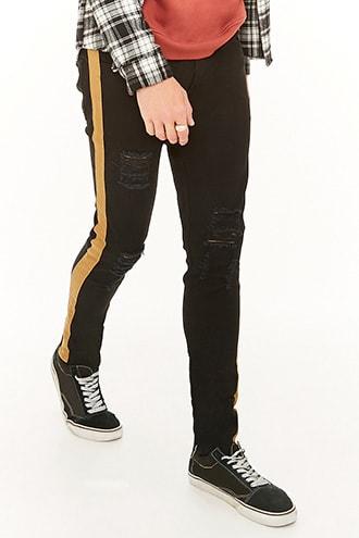 Forever21 Kayden K Distressed Side-striped Jeans