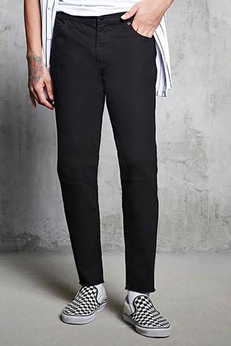 Forever21 Frayed Slim-fit Jeans