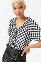 Forever21 Checkered Mesh Baseball Tee