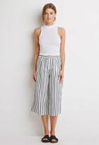 Love21 Striped Linen-blend Culottes