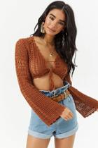Forever21 Crochet Bell-sleeve Crop Top