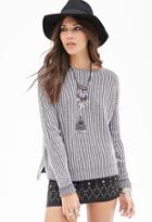 Forever21 Striped Boat Neck Sweater