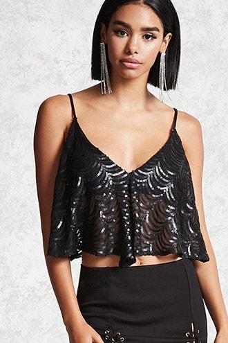 Forever21 Sheer Sequined Cami