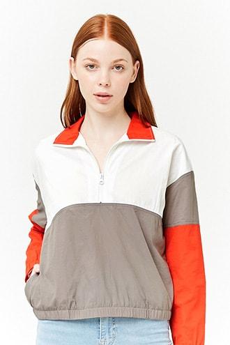 Forever21 Colorblock Nylon Anorak
