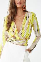 Forever21 Abstract Surplice Top