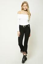 Forever21 Frayed Low-rise Cropped Jeans