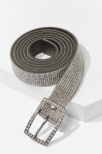 Forever21 Faux Leather Rhinestone Waist Belt