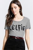 Forever21 Striped Celfie Graphic Tee