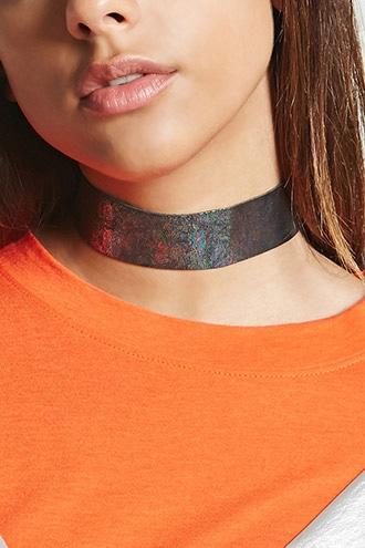 Forever21 Metallic Faux Leather Choker