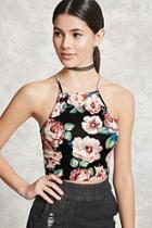 Forever21 Rose Print Cropped Cami