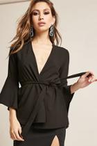 Forever21 Woven Trumpet-sleeve Cardigan