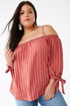 Forever21 Plus Size Off-the-shoulder Striped Top