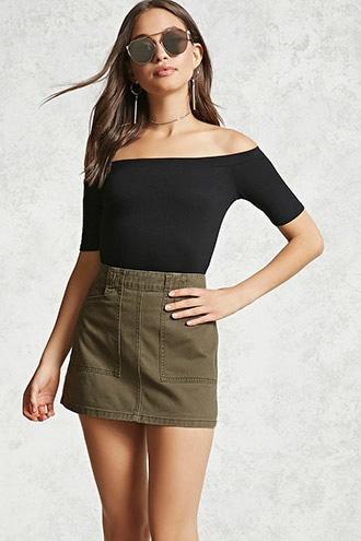 Forever21 Zip-back Denim Mini Skirt
