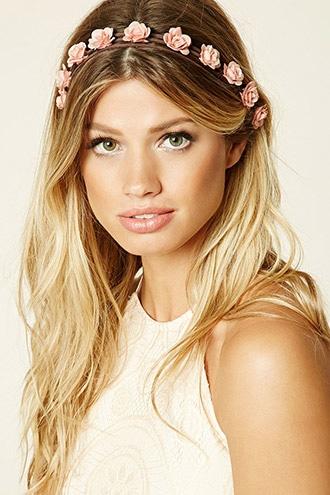 Forever21 Faux Suede Floral Headwrap