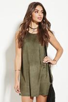 Forever21 Women's  Olive Faux Suede Mini Dress