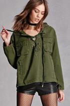 Forever21 Lace-up Hooded Anorak
