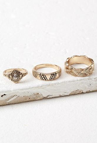 Forever21 Etched Midi Ring Set