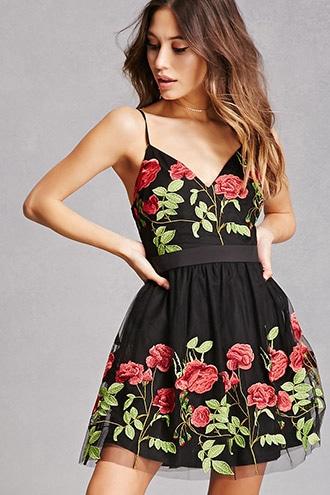 Forever21 Embroidered Mesh Dress