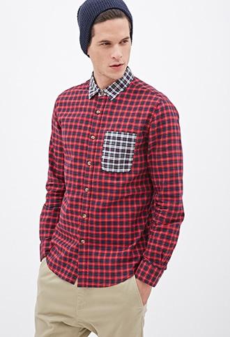 Forever21 Colorblocked Plaid Shirt