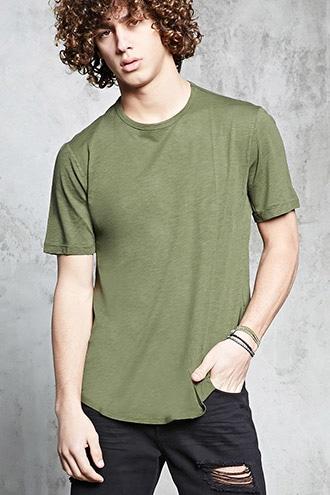 Forever21 Slub Knit Dolphin Hem Tee