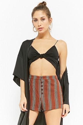 Forever21 Striped Button-front Shorts