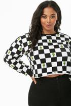 Forever21 Plus Size Checkered Grinch Print Sweatshirt