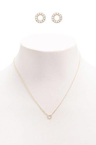 Forever21 Cutout Earring & Charm Necklace Set