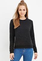 Forever21 Women's  Floral Matelassa(c) Sweater