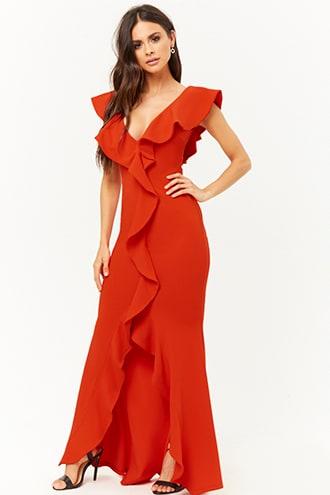 Forever21 Flounce-trim Maxi Dress