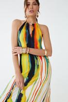 Forever21 Watercolor Cutout Halter Dress