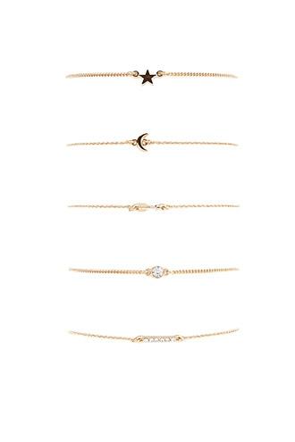 Forever21 Rhinestone Chain Bracelet Set