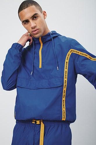 Forever21 Worldwide Graphic Ribbon-trim Anorak