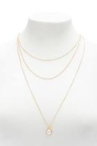 Forever21 Layered Faux Pearl Pendant Necklace
