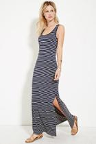 Forever21 Women's  Striped High-slit Maxi Dress