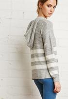 Forever21 Striped Loose-knit Heathered Hoodie