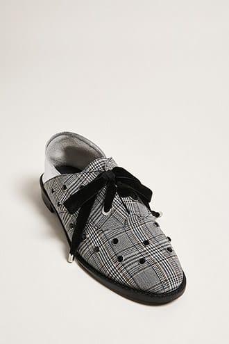 Forever21 Shellys London Rhinestone Plaid Oxfords