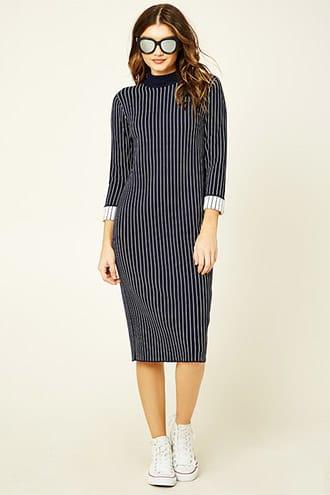 Forever21 Pinstriped Sweater Shift Dress