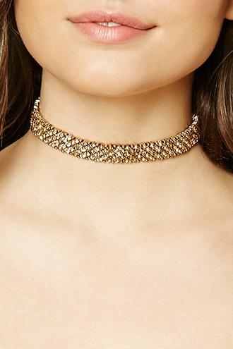 Forever21 Gold & Champagne Faux Gem Choker