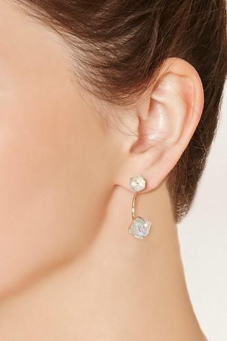 Forever21 Gold Faux Gem Ear Jackets