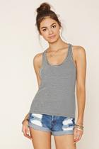 Forever21 Women's  Striped Micro-ribbed Tank