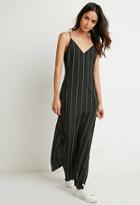 Forever21 Pinstriped Side-slit Maxi Dress