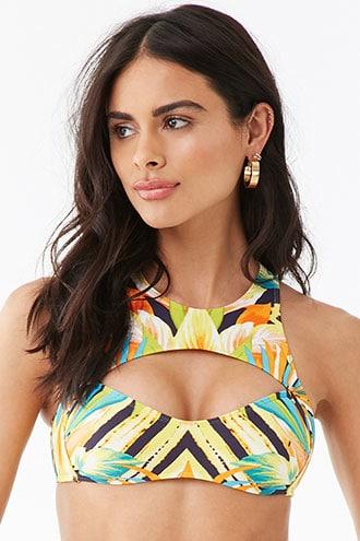 Forever21 Tropical Cutout Bikini Top