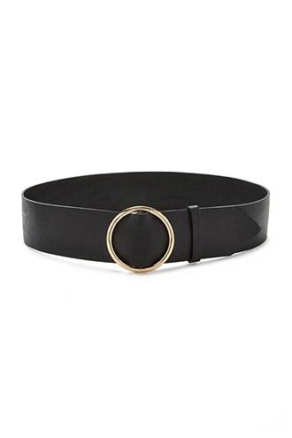 Forever21 Black Circular Buckle Belt