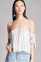 Forever21 Off-the-shoulder Stripe Blouse