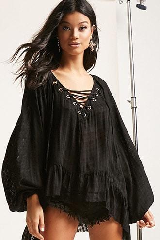 Forever21 Vintage Havana High-low Top